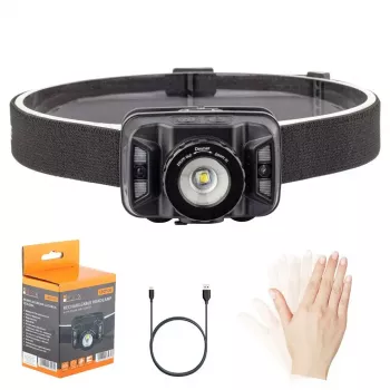 Galvos žibintuvėlis LIBOX LB0106 LED galvos juostos lemputė, įkraunama, 200–250 lm, 5 režimai, atsparus smūgiams, reguliuojamas ABS korpusas