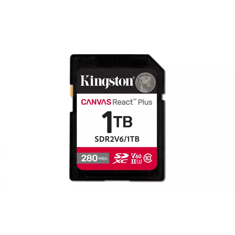 Kingston Technology 1TB Canvas React Plus SDXC UHS-II 280R/150W U3 V60, skirtas Full HD/4K