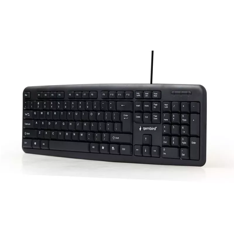 GEMBIRD KB-U-103 Standard - klaviatūra - Cored USB - Juoda - Qwerty US/Int'l