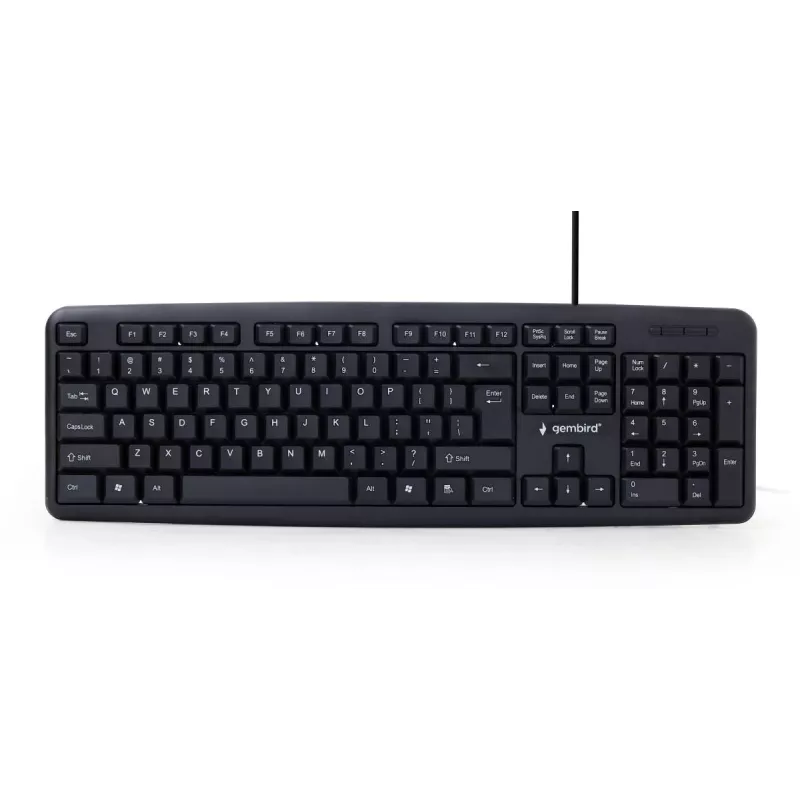 GEMBIRD KB-U-103 Standard - klaviatūra - Cored USB - Juoda - Qwerty US/Int'l