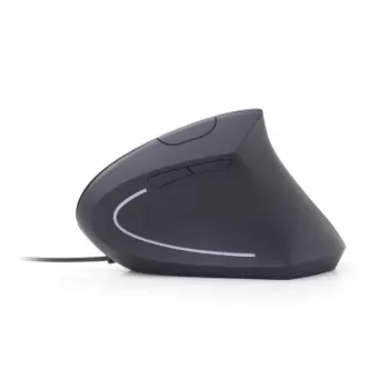 GEMBIRD optinė pelė MUS-ERGO-01 - ergonominė 6 mygtukų, ratukas, USB, juoda