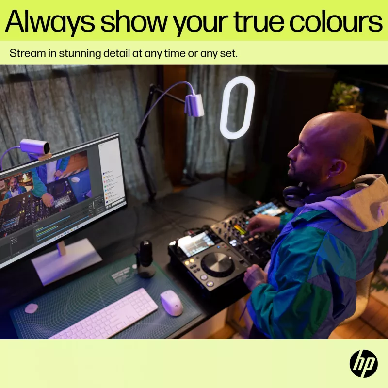 HP 960 4K srautinio transliavimo internetinė kamera, 8 MP, 3840 x 2160 pikselių, 4K Ultra HD, 30 kadrų per sekundę, 5x, Namams