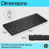 HP 350 kompaktiška kelių įrenginių „Bluetooth“ klaviatūra, belaidė, „Bluetooth“, mechaninė, QWERTY, juoda