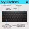 HP 350 kompaktiška kelių įrenginių „Bluetooth“ klaviatūra, belaidė, „Bluetooth“, mechaninė, QWERTY, juoda