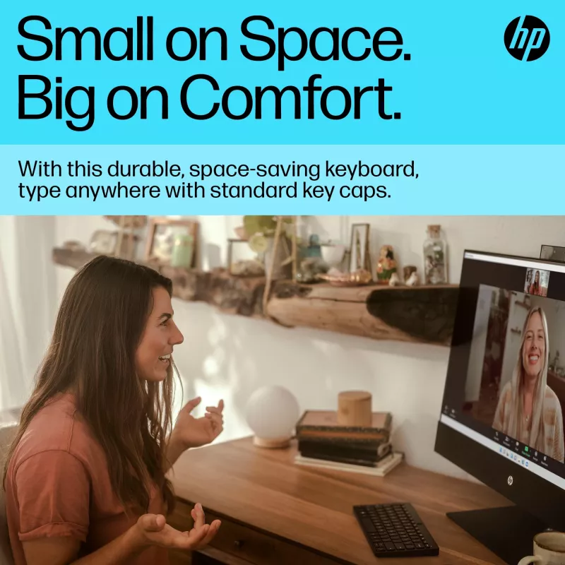 HP 350 kompaktiška kelių įrenginių „Bluetooth“ klaviatūra, belaidė, „Bluetooth“, mechaninė, QWERTY, juoda