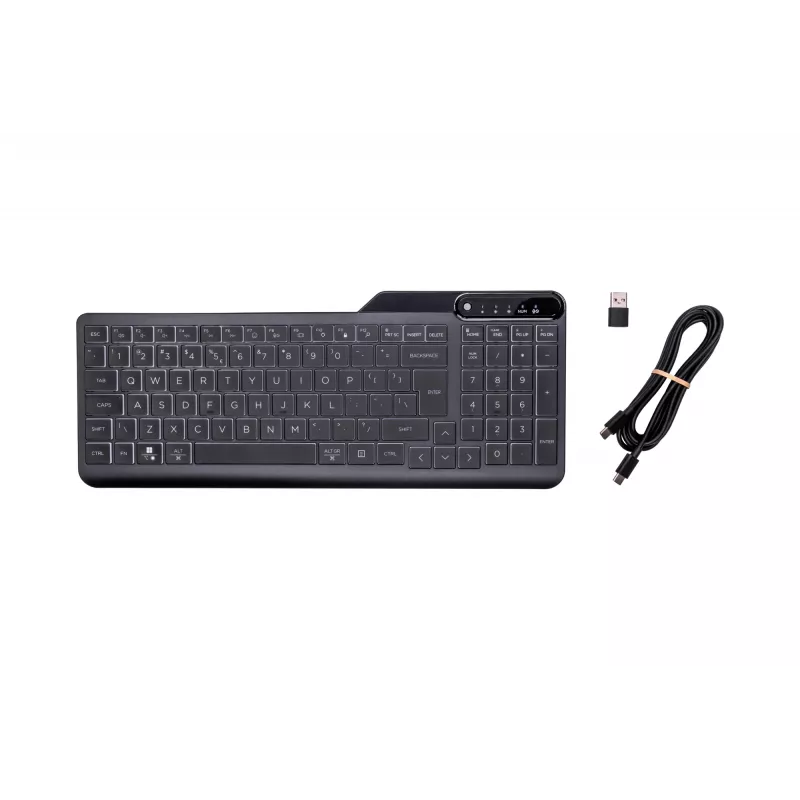 HP 400 apšviesta laidinė klaviatūra, viso dydžio (100%), laidinė, USB, mechaninė, QWERTY, juoda