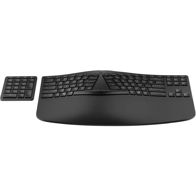 HP 965 ergonominė belaidė klaviatūra, pilno dydžio (100%), belaidė, RF belaidė + Bluetooth, membraninė, QWERTY, juoda