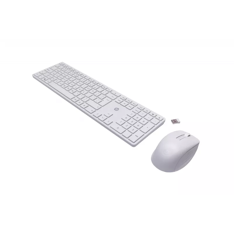 HP 650 belaidės klaviatūros ir pelės rinkinys, belaidis, RF belaidis, membraninis, QWERTY, baltas, pelė pridedama