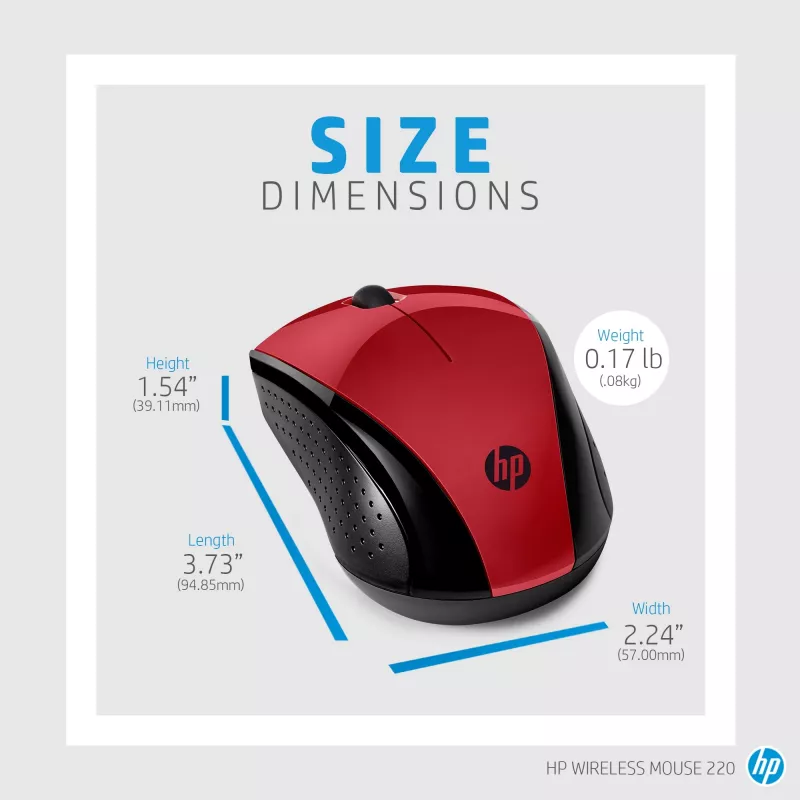 HP Wireless pelė 220 (Saulėlydžio raudona)
