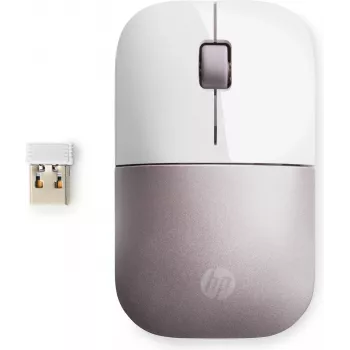HP belaidė pelė Z3700 - balta/rožinė, abiem rankoms tinkama, RF belaidė, 1200 DPI, rožinė, balta