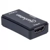 AV kartotuvas Manhattan HDMI Repeater 4K@60Hz, 1xHDMI įėj./išėj., 600 MHz pralaidumas, iki 40 m, maitinimas per mikro USB, juodas