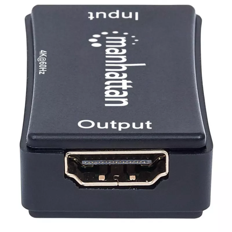 AV kartotuvas Manhattan HDMI Repeater 4K@60Hz, 1xHDMI įėj./išėj., 600 MHz pralaidumas, iki 40 m, maitinimas per mikro USB, juodas
