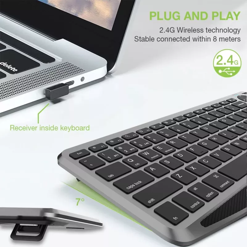 Techly ICTB9801TB klaviatūra Universali RF Belaidė + Bluetooth QWERTY JAV anglų Juoda