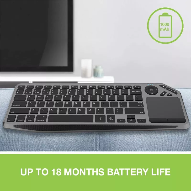 Techly ICTB9801TB klaviatūra Universali RF Belaidė + Bluetooth QWERTY JAV anglų Juoda