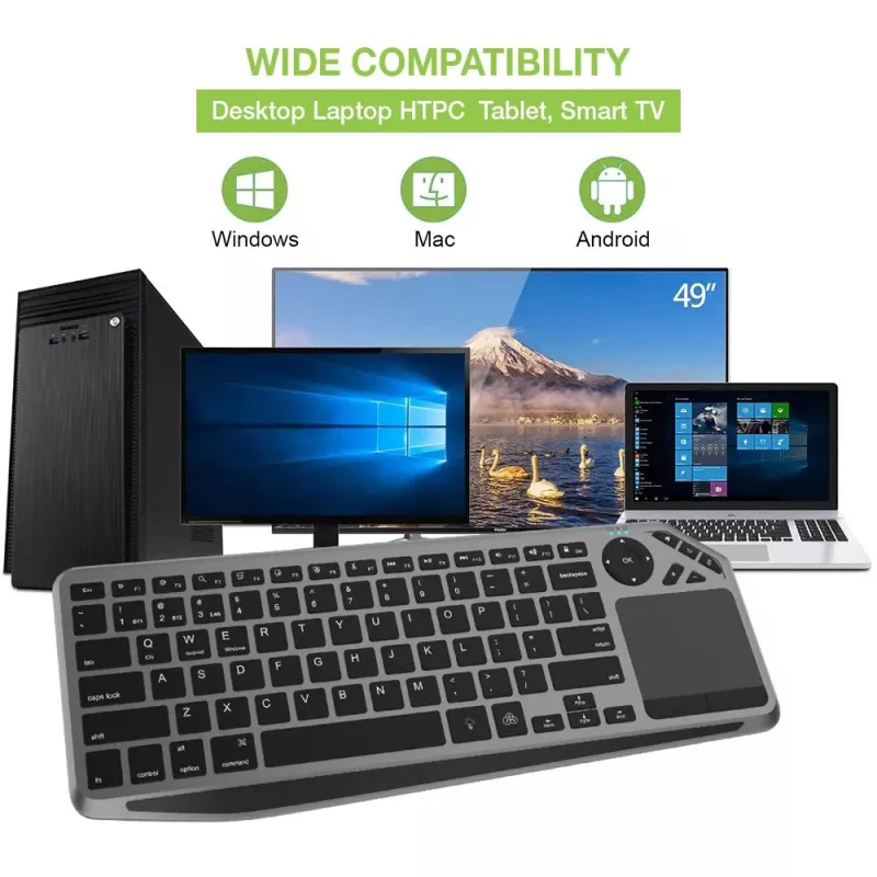 Techly ICTB9801TB klaviatūra Universali RF Belaidė + Bluetooth QWERTY JAV anglų Juoda