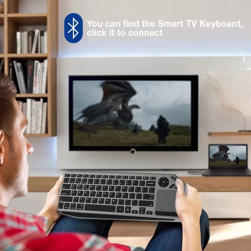 Techly ICTB9801TB klaviatūra Universali RF Belaidė + Bluetooth QWERTY JAV anglų Juoda