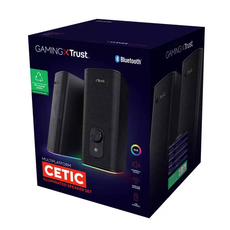 Trust GXT 612 CETIC Juoda Wired & Wireless 18 W