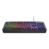 Laidinė žaidimų klaviatūra TRUST GXT 836 Evocx USB QWERTY US English, RGB apšvietimas, riešo atrama, 114 klavišų, 110% išdėstymas