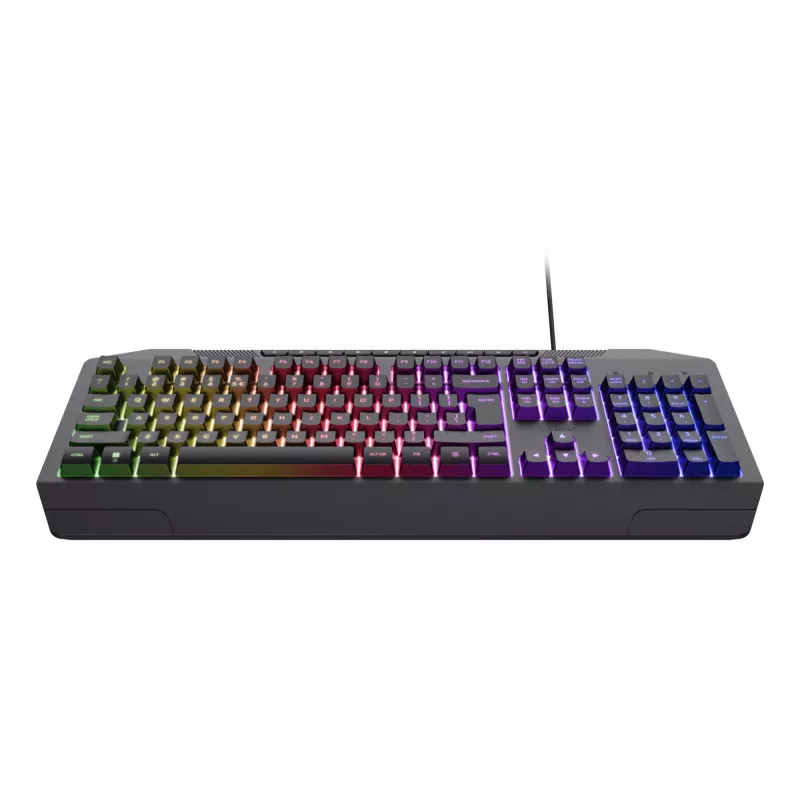 Laidinė žaidimų klaviatūra TRUST GXT 836 Evocx USB QWERTY US English, RGB apšvietimas, riešo atrama, 114 klavišų, 110% išdėstymas