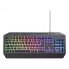 Laidinė žaidimų klaviatūra TRUST GXT 836 Evocx USB QWERTY US English, RGB apšvietimas, riešo atrama, 114 klavišų, 110% išdėstymas