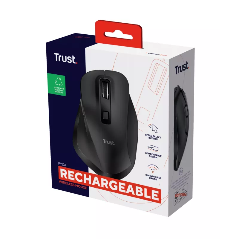 Pelė Trust Fyda belaidė RF belaidė + USB Type-A