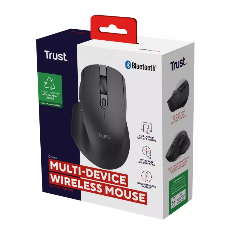Trust Ozaa+ pelė Office Dešiniarankiams RF Belaidis + Bluetooth Optinė 3200 DPI