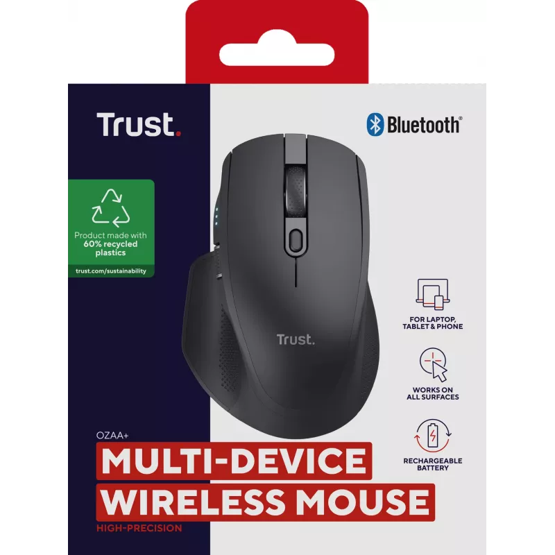 Trust Ozaa+ pelė Office Dešiniarankiams RF Belaidis + Bluetooth Optinė 3200 DPI