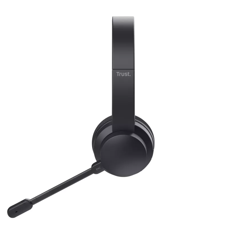 Trust Ayda ausinės laidinės ir belaidės galvos juostos skambučiams / muzikai USB-C Bluetooth juodos