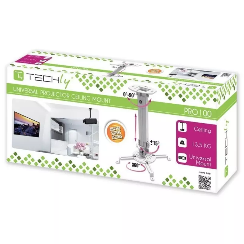 Techly Projektoriaus lubinis laikiklis, prailginimas 380-580 mm, sidabrinis ICA-PM 18S