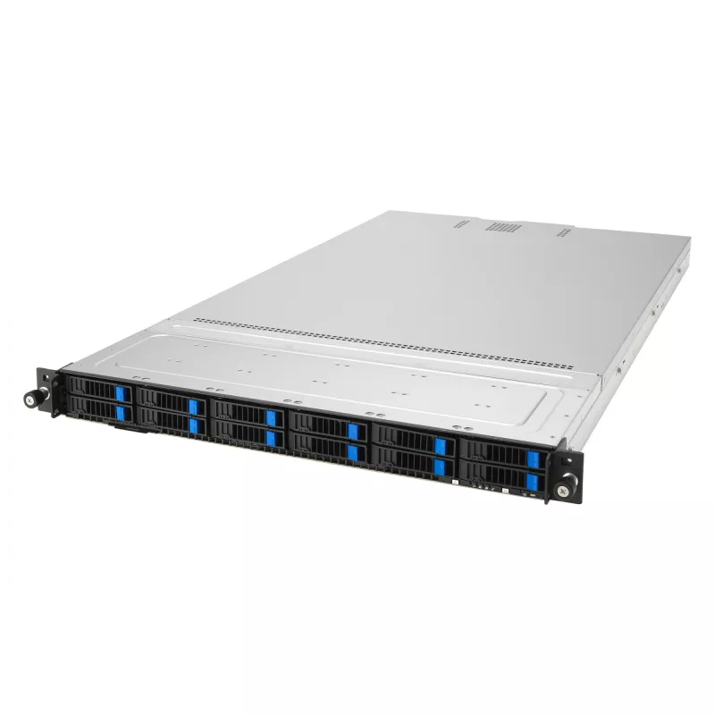ASUS RS700A-E12-RS12U Socket SP5 Rack (1U) Juoda, Plienas