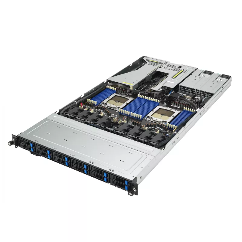 ASUS RS700A-E12-RS12U Socket SP5 Rack (1U) Juoda, Plienas
