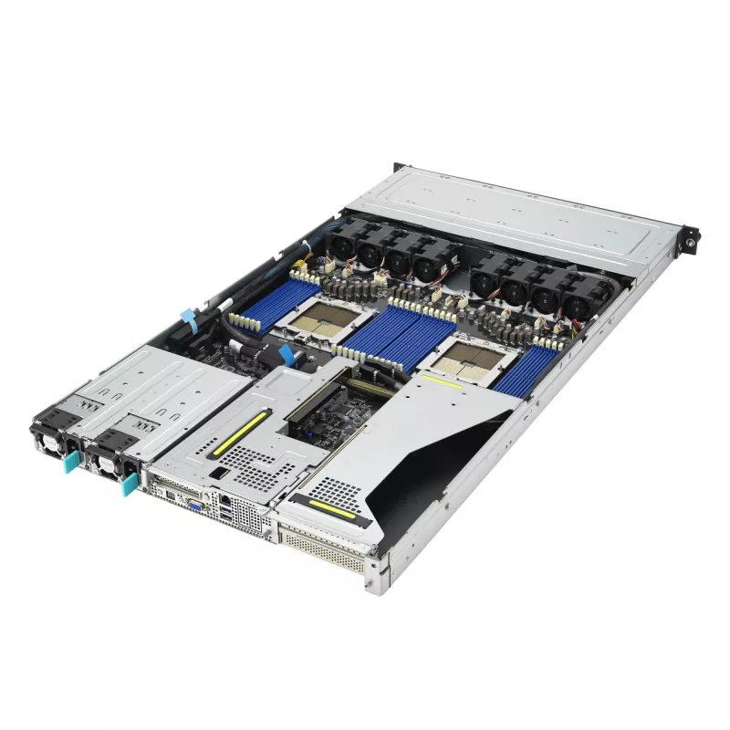 ASUS RS700A-E12-RS12U Socket SP5 Rack (1U) Juoda, Plienas
