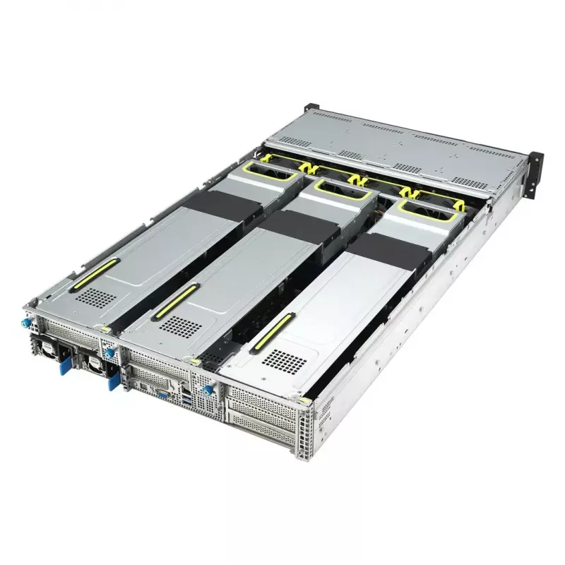 Stovo serveris ASUS RS720A-E12-RS24U 2U Socket SP5, 2x CPU palaikymas, 24x 2,5 colio skyriai, 24 DIMM DDR5 lizdai, 2600W PSU, 10GbE