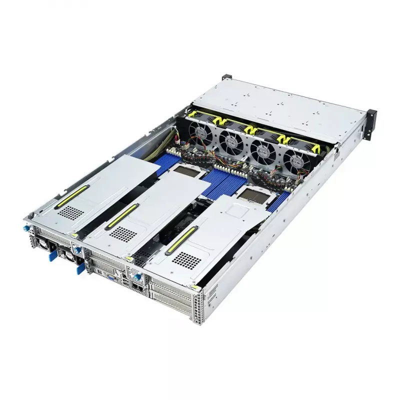 Stovo serveris ASUS RS720A-E12-RS24U 2U Socket SP5, 2x CPU palaikymas, 24x 2,5 colio skyriai, 24 DIMM DDR5 lizdai, 2600W PSU, 10GbE