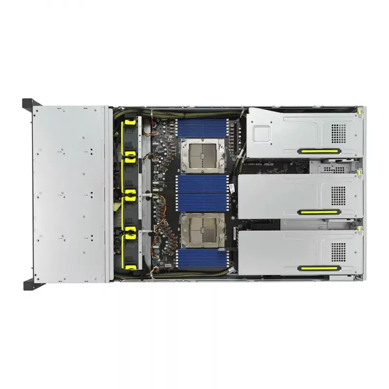 Stovo serveris ASUS RS720A-E12-RS24U 2U Socket SP5, 2x CPU palaikymas, 24x 2,5 colio skyriai, 24 DIMM DDR5 lizdai, 2600W PSU, 10GbE
