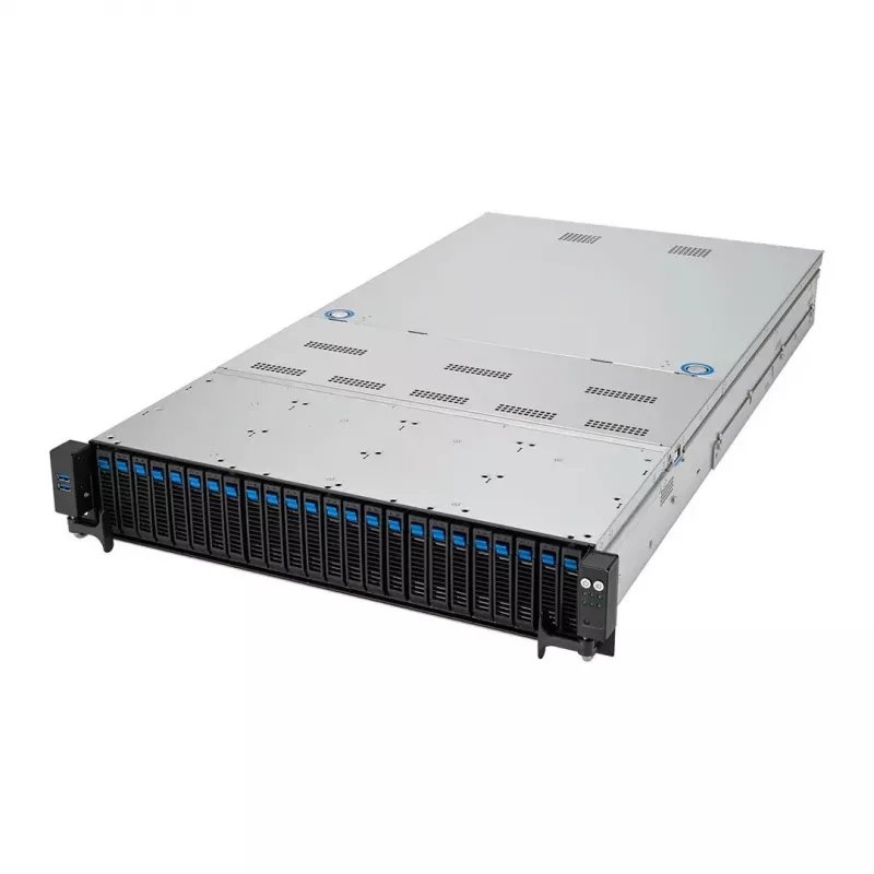 Stovo serveris ASUS RS720A-E12-RS24U 2U Socket SP5, 2x CPU palaikymas, 24x 2,5 colio skyriai, 24 DIMM DDR5 lizdai, 2600W PSU, 10GbE