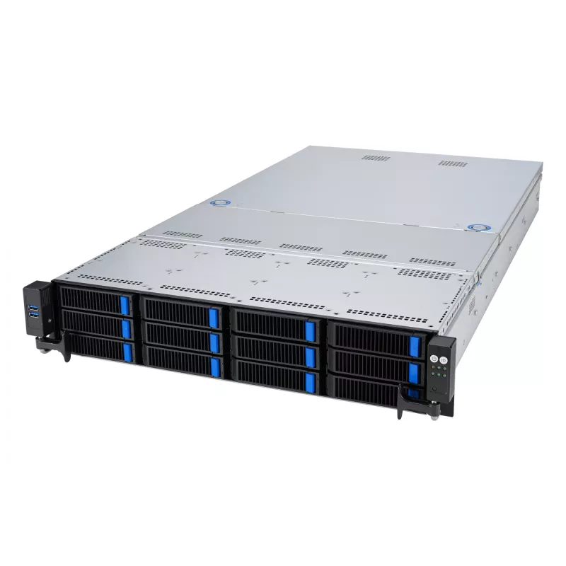 ASUS RS521A-E12-RS12U Socket SP5 Rack (2U) Juoda, Sidabrinė