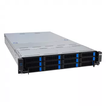 ASUS RS521A-E12-RS12U Socket SP5 Rack (2U) Juoda, Sidabrinė