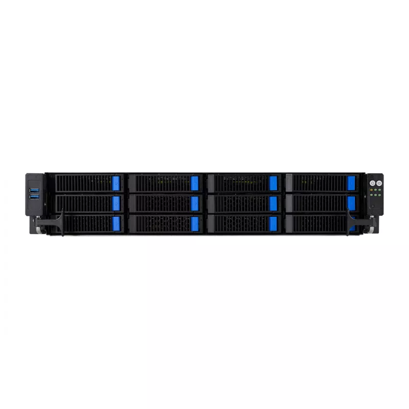 ASUS RS521A-E12-RS12U Socket SP5 Rack (2U) Juoda, Sidabrinė
