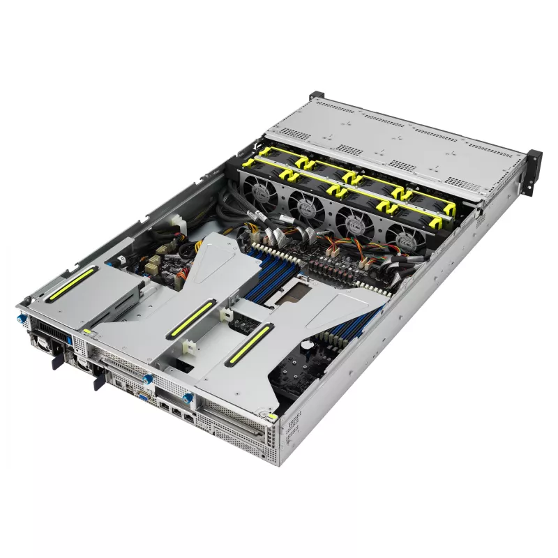 ASUS RS521A-E12-RS12U Socket SP5 Rack (2U) Juoda, Sidabrinė