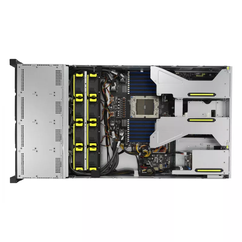 ASUS RS521A-E12-RS12U Socket SP5 Rack (2U) Juoda, Sidabrinė