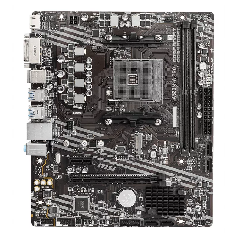 Motininė plokštė MSI A520M-A PRO AMD A520 Socket AM4 micro ATX