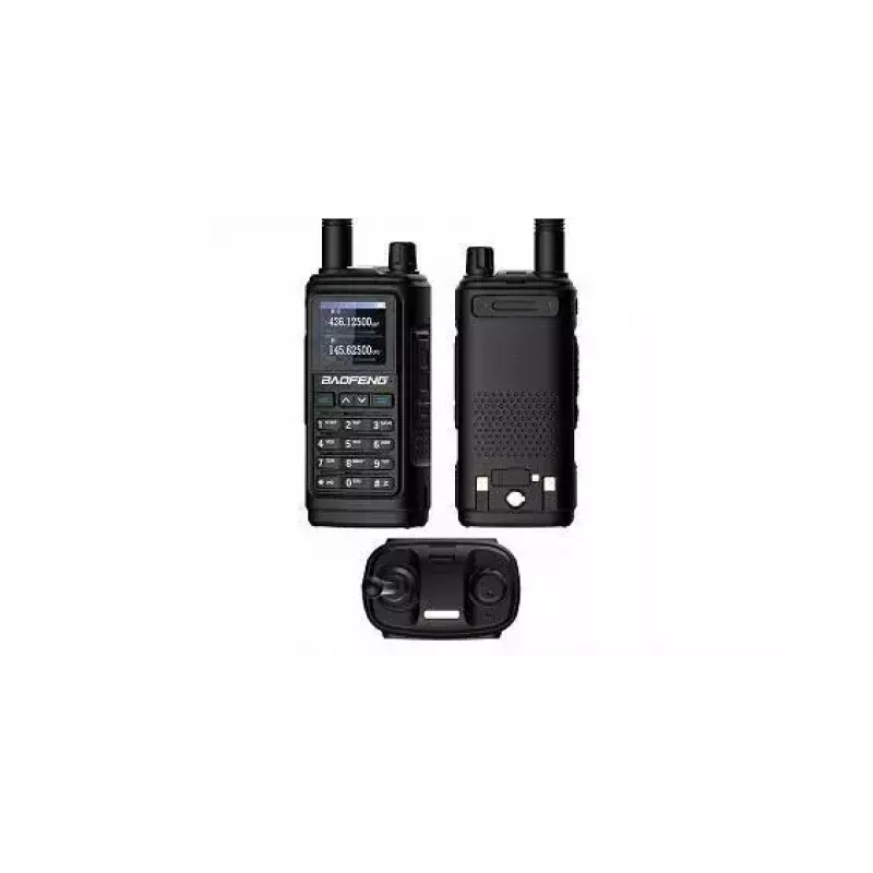 Nešiojamasis dvipusis radijo ryšio įrenginys Baofeng UV-17E — 5 W, 1800 mAh baterija, VOX, žibintuvėlis, FM radijas, iki 10 km nuotolis, juodas (2 vnt. rinkinys)