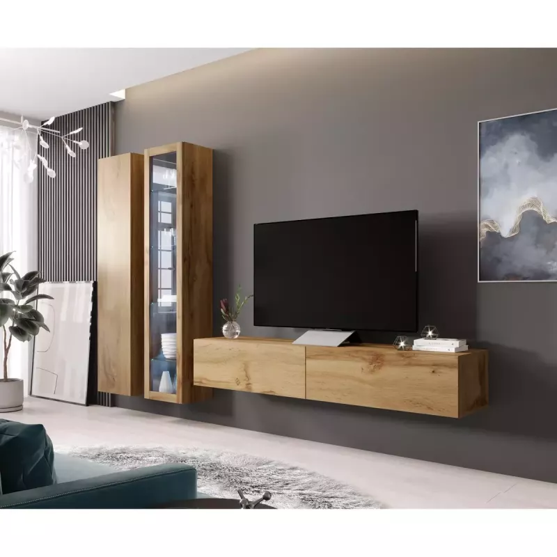Prie sienos montuojama laikymo spinta Cama Meble VIGO 180, 1800×400×300 mm, Wotan ąžuolas