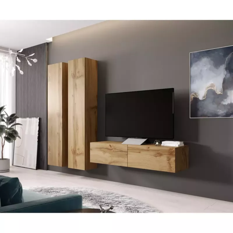 Prie sienos montuojama laikymo spinta Cama Meble VIGO 180, 1800×400×300 mm, Wotan ąžuolas