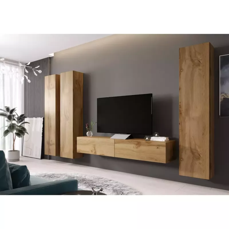 Prie sienos montuojama laikymo spinta Cama Meble VIGO 180, 1800×400×300 mm, Wotan ąžuolas