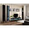 Ant sienos montuojamas lentynų blokas cama meble VIGO NEW 180×40×30 cm baltas/juodas blizgus