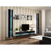 Ant sienos montuojamas lentynų blokas cama meble VIGO NEW 180×40×30 cm baltas/juodas blizgus