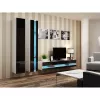 Ant sienos montuojamas lentynų blokas cama meble VIGO NEW 180×40×30 cm baltas/juodas blizgus