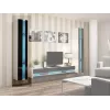 Ant sienos montuojamas lentynų blokas cama meble VIGO NEW 180×40×30 cm baltas/juodas blizgus